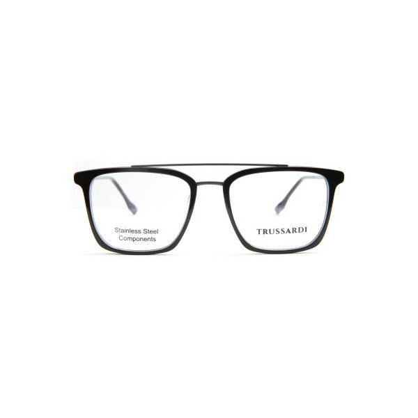 Occhiali da Vista Trussardi TSM1158 A01 a doppio ponte acciaio inox uomo