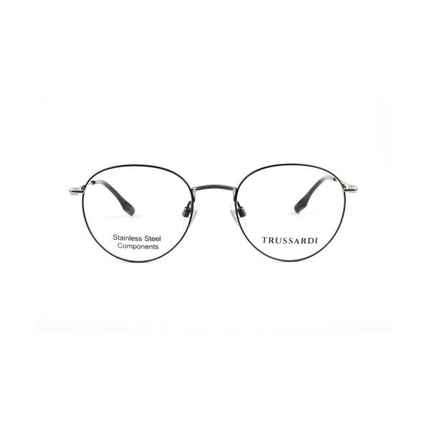 Occhiali da Vista Trussardi TSM1059 09A rotonda acciaio inox uomo