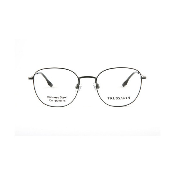 Occhiali da Vista Trussardi TSM1060 09A rotonda acciaio inox uomo