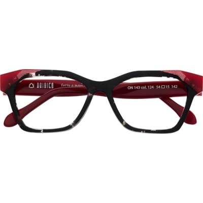 Occhiali da Vista Eleganti in Acetato Nero e Rosso