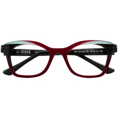 Occhiali da Vista Eleganti in Rosso e Nero