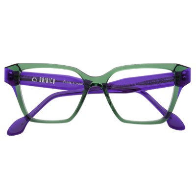Occhiali da Vista Bicolore Verde e Viola - Stile Unico